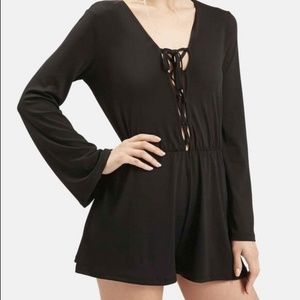 Topshop | Tie Front Flare Sleeve Romper